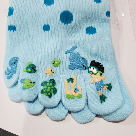 Lot of 3 pairs 5 finger Socks Sox Sushi Godzilla Boy Diver MIX - Picture 5 of 16